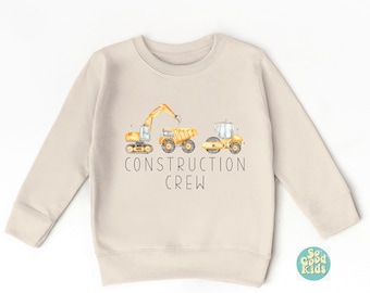 Personalized Construction Sweatshirt, Equipment Sweatshirt, Truck Sweatshirt, Dump Truck Sweatshirt, Toddler Sweatshirt, Boys Crew Neck