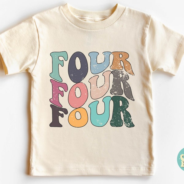 Four Year Birthday Shirt, Four Four Four Shirt, Fourth Birthday Boy Gift, 4th Birthday Shirt, Four T-shirt, Four Birthday Party Shirt