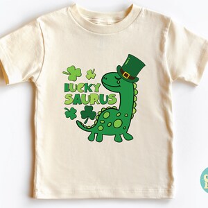 Lucky Saurus Shirt, St Patrick&#39;s Day Kids Shirt, Shamrock Kids Shirt, Toddler Shirt, Irish Baby Gift, Lucky Baby Shirt, Dinosaur Shirt