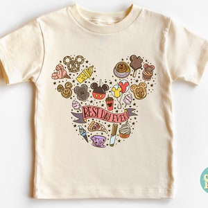 Camisa del mejor día para niños, linda camisa de viaje al parque, camisa de Mickey Snacks, camisa de viaje familiar para niños, camisas de día de viaje para niños pequeños