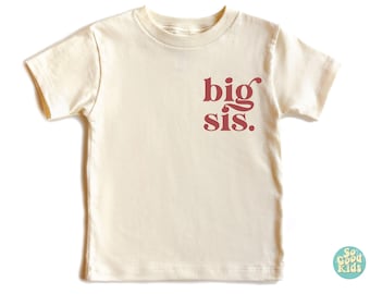 Big Sister Heart Toddler Shirt - Big Sis Kid's Clothing - Little Girl's Outfit - Boho Natural Toddler & Youth Tee