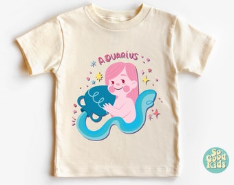 Aquarius Kids Shirt, Zodiac Toddler Shirt, Newborn Gift Idea, Aquarius Zodiac Baby Bodysuit, Zodiac Shirt Kids, Astrology Bodysuit