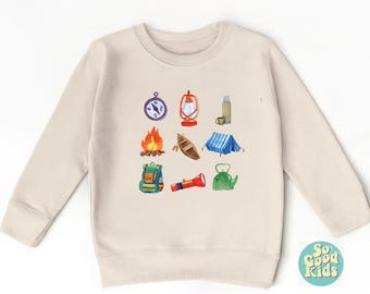 Happy Camper Sweatshirt , Camping  Sweatshirt , Hiking Sweatshirt , Adventure Sweatshirt , Nature Lover Sweatshirt