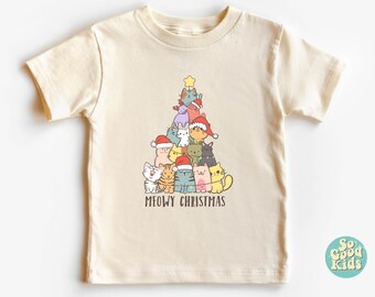 Meowy Christmas Shirt, Christmas Cat Shirt, Merry Christmas, Toddler Christmas Shirt, Christmas Gift For Cat Mom Gifts For Cat Lover