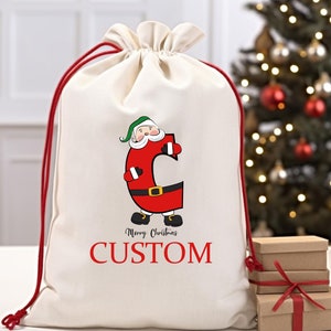 Christmas Custom Santa Sack, Personalized Santa Sack Christmas Gift Bag, Custom Stocking Santa Sack, Christmas Gift Bag for Kids