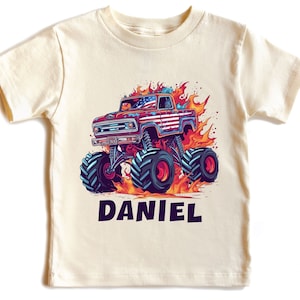 Monster Truck Shirt, Kids Personalized Monster Truck Tee, Offroad Kids Shirt, Boys Gift Shirt, Custom Name Shirt