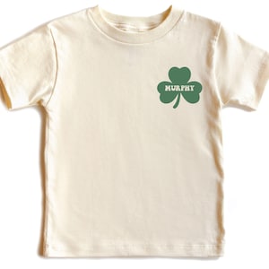 Shamrock Toddler Shirt, Custom Name Shirt, St Patrick&#39;s Day Kids Shirt, Toddler Shirt, Newborn Shirt, Irish Baby Gift, Lucky Baby Shirt