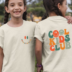 Smile Cool Kids Club Shirt, Toddler Shirt, Newborn Gift Shirt, Cool Baby Shirt, Front and Back Kids Shirt, Positive Kids Shirt