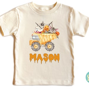 Halloween Kids Shirt, Personalized Construction Shirt, Equipment Shirt, Truck Kids Shirt, Dump Truck Shirt, Toddler Shirt, Custom Name Shirt