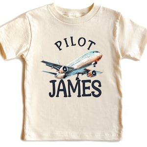 Toddler Pilot Shirt, Custom Name Pilot Shirt, Kids Aviator Shirt, Kids Gift Shirt, Personalized Airplane Shirt, Airplane Kids Gift