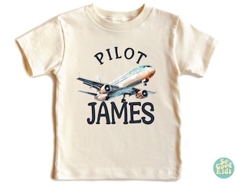 Toddler Pilot Shirt, Custom Name Pilot Shirt, Kids Aviator Shirt, Kids Gift Shirt, Personalized Airplane Shirt, Airplane Kids Gift