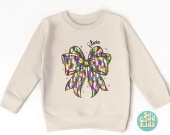 Mardi Gras Kids Sweatshirt, Personalized Mardi Gras Sweatshirt for Kids, Youth Mardi Gras, Kids Mardi Gras Sweatshirt, Toddler Sweatshirt