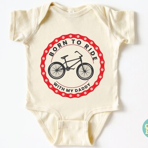 Bike Dad Bodysuit, Biking Baby Daddy Bodysuit, Funny Dad Cycling Baby T-shirt, Cycle Lover Adventure Bodysuit, Daddy Bicycle Shirt