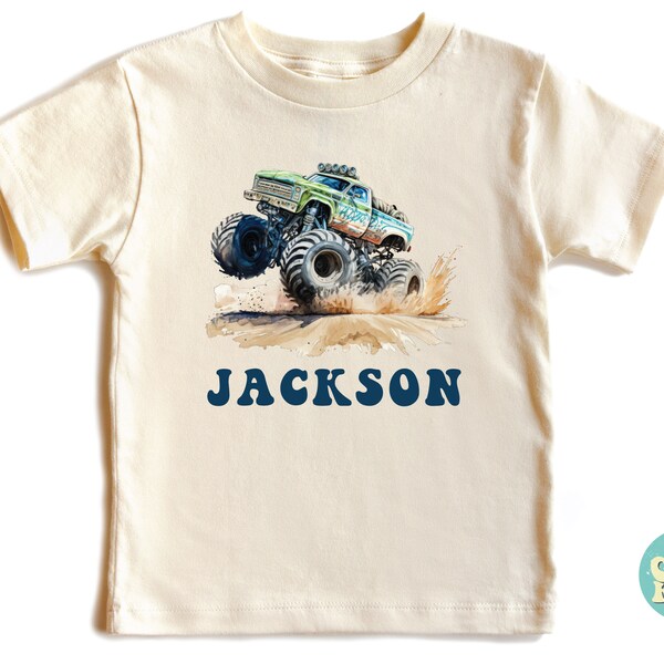 Custom Name Shirt, Monster Truck Shirt, Tractor Kids Shirt, Toddler Shirt, Tractor Lover Shirt, Personalization Shirt, Offroad Kids Shirt