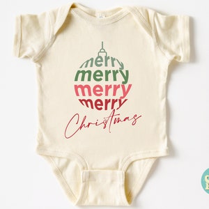 Merry Christmas Bodysuit, Infant 1st Christmas Bodysuit, Cute Christmas Babysuit, Newborn Gift for Christmas, Merry Christmas Bodysuit