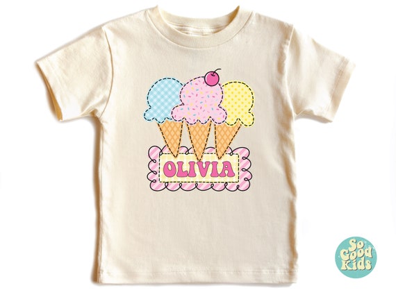 Custom Shirt, Ice Cream Shirt, Toddler Shirt, Ice Cream Lover Shirt, Summer Kids Shirt, Personalized Shirt, Cute Ice Cream Baby Shirt