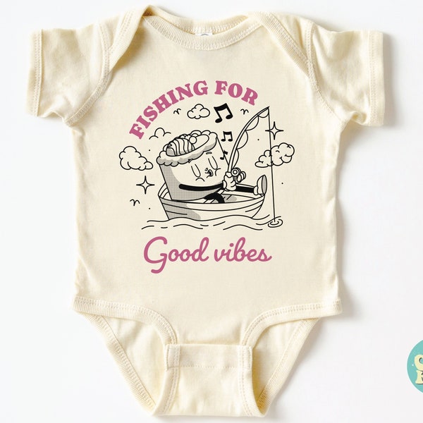 Fishing For Baby Bodysuit, Toddler Tshirt, Fishing Kids Shirt, Good Vibes Shirt, Fishing Pregnancy Announcement Shirt