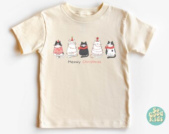 Meowy Christmas Shirt, Christmas Cat Shirt, Merry Christmas, Toddler Christmas Shirt, Christmas Gift For Cat Mom Gifts For Cat Lover