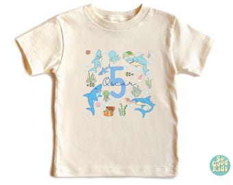 Sea Animal Shirt , Custom Birthday Shirt, Sealife Shirt , Ocean Animal Shirt , Ocean Shirt, Whale , Retro Ocean Nature Shirt