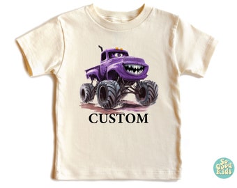 Monster Truck Shirt, Custom Name Shirt, Tractor Kids Shirt, Toddler Car Shirt, Tractor Lover Shirt, Custom Shark Shirt, Offroad Kids Shirt