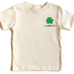 Shamrock Toddler Shirt, St Patrick&#39;s Day Kids Shirt, Shamrock Kids Shirt, Custom Name Shirt,  Irish Baby Gift, Lucky Baby Shirt