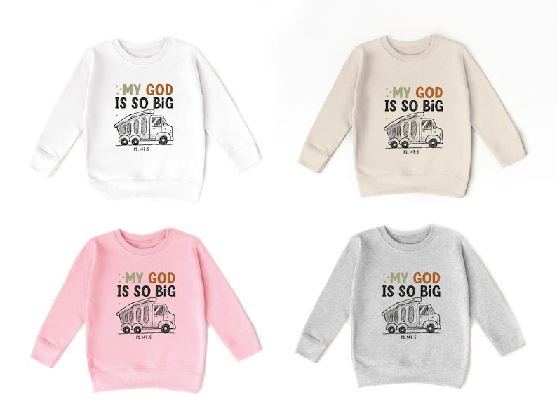 Boys Construction T-Shirt, Christian Kids T-Shirt, Biblical Toddler Outfits, Retro My God is So Big Truck Shirt, Bible Verse Shirt image 5