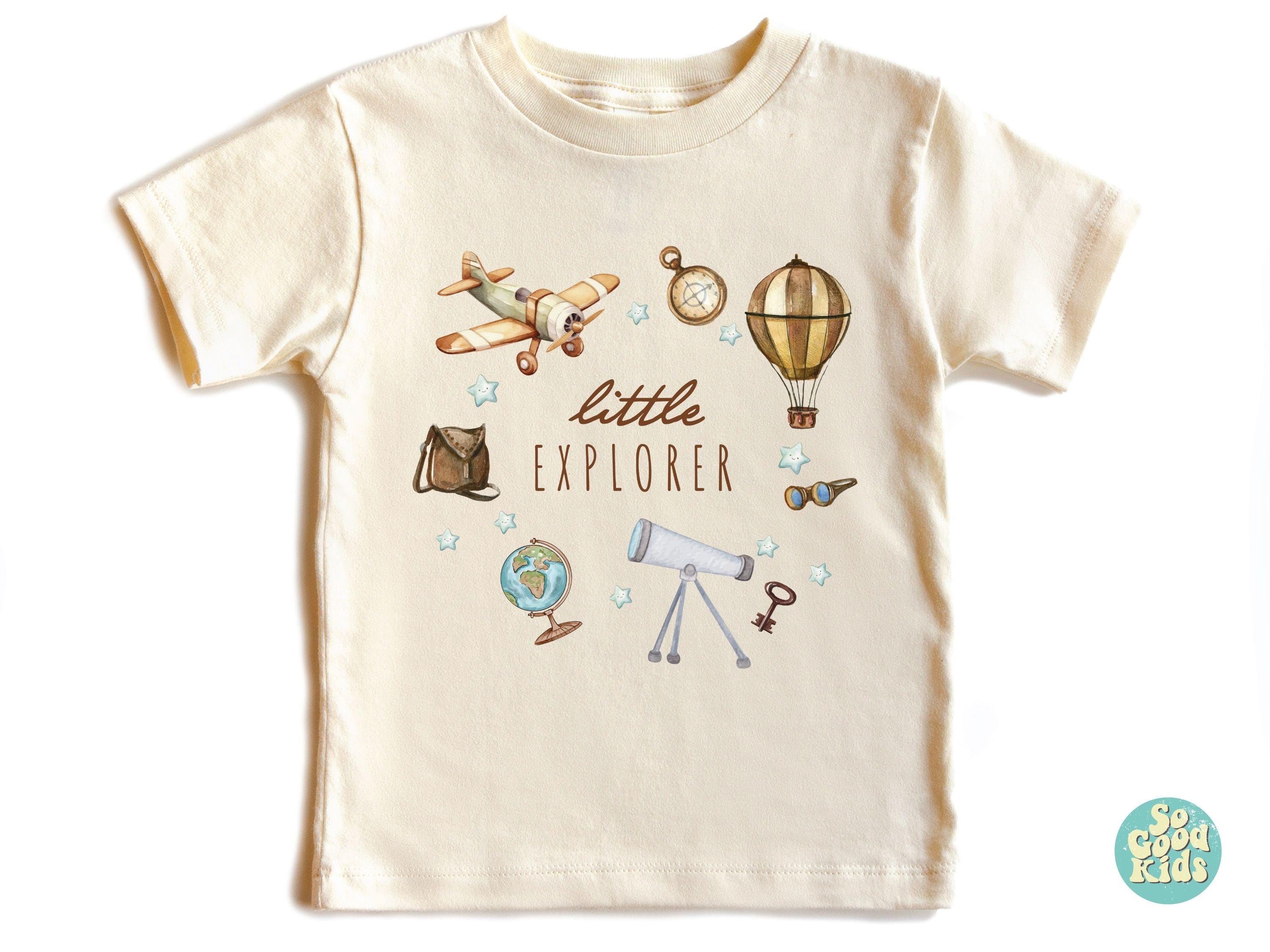 Little Explorer Baby Shirt, Vintage Boys Bodysuit, Adventure Natural Baby Shirt, Explorer Adventure Baby, Cute Kids Tshirt ,Travel Tee