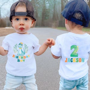 Birthday Boy Shirt,  Custom Dino Shirt, Dino Names Shirt, Trendy Dinosaurs Kids Shirt, Birthday Party Outfit, Boho Natural Toddler Tee