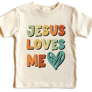 Jesus Loves Me Shirt, Kids Church Clothing, Catholic Kids Shirt, Religious Baby Shirt, Toddler Faith Based Shirt