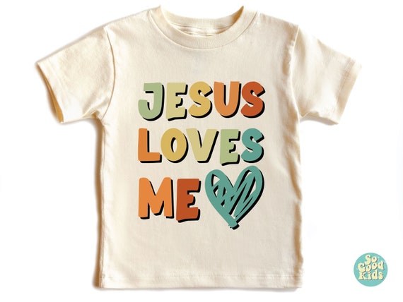 Jesus Loves Me Shirt, Kids Church Clothing, Catholic Kids Shirt, Religious Baby Shirt, Toddler Faith Based Shirt