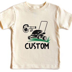 Cute Lawn Mower Tee, Gardening Shirt, Custom Name Shirt, Youth Birthday Lawn Mover Shirt, Lawn Mowers Kid Shirt, Lawn Mowers Lover T-Shirt
