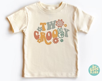 Two Groovy Toddler Shirt, 2nd Birthday Girl Toddler Shirt, Two Groovy Kids Birthday Shirt, Second Birthday Natural Shirt, 2nd Birthday Shirt