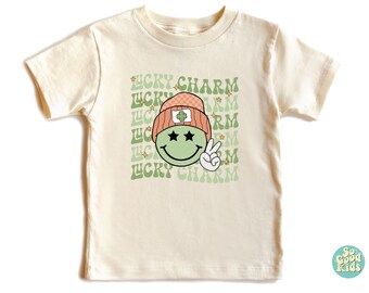 Lucky Charm Kids Shirt, Toddler Shirt, St. Patrick's Day Shirt, Smiley Face Lucky Kids Shirt, Shamrock Kids Shirt