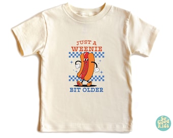 1st Birthday Shirt, Hotdog First Birthday Hot Dog Birthday Weiner, Dog Birthday Lets Pawty 1st ,Tiny Weenie Bit Older