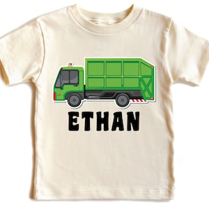 Garbage Truck Toddler Shirt, Custom Name Shirt, Garbage Day Tee, Personalized Kids Shirt, Trash Truck Kid Name Shirt, Toddler Boy Shirt,