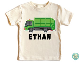 Garbage Truck Toddler Shirt, Custom Name Shirt, Garbage Day Tee, Personalized Kids Shirt, Trash Truck Kid Name Shirt, Toddler Boy Shirt,