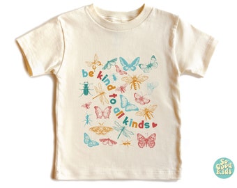 Kids Bugs Shirt, Baby Entomology Shirt, Be Kind To All Kinds Shirt, Cute Retro Bugs Entomology Children's Clothing, Insect Lover Gift