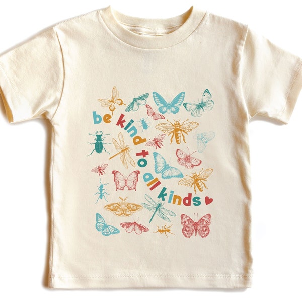 Kids Bugs Shirt, Baby Entomology Shirt, Be Kind To All Kinds Shirt, Cute Retro Bugs Entomology Children's Clothing, Insect Lover Gift