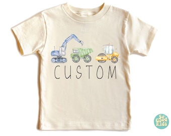 Personalized Construction Shirt, Color Truck Kids Shirt, Dump Truck Shirt, Custom Toddler Shirt, Boys Shirt, Construction Kids Shirt