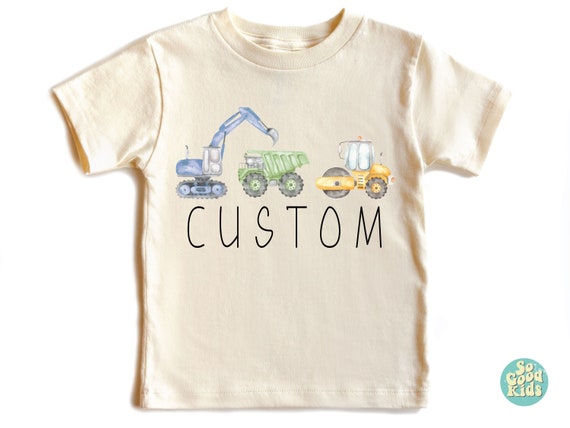 Personalized Construction Shirt, Color Truck Kids Shirt, Dump Truck Shirt, Custom Toddler Shirt, Boys Shirt, Construction Kids Shirt