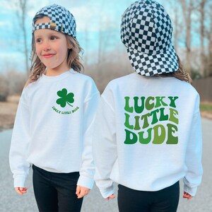 Lucky Little Dude Sweatshirt, Saint Patrick&#39;s Day Shirt, St Patrick&#39;s, St Patricks Day Family Tshirt, Shamrock Gift For Youth