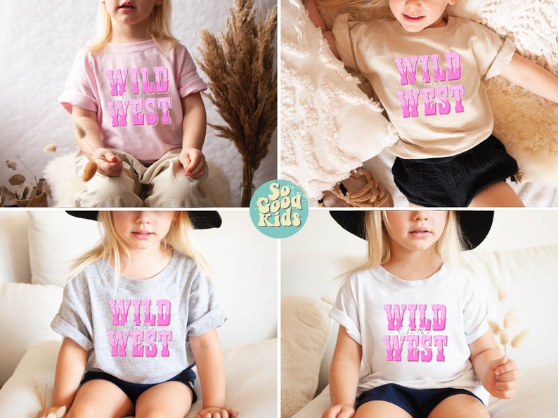 Wild West Shirt, Wild Like the West Toddler Shirt, Western Girl Shirt, Cowgirl Toddler Shirt, Desert Kids Shirt, Western Shirt for Kids image 2
