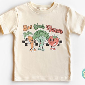 Eat Your Veggies Toddler Shirt, Retro Natural Kids Shirt, Cute Vegetable Toddler Shirt, Cute Vegetable Baby Clothes, Vegan Baby Shirt