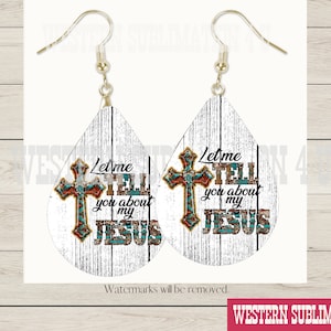 Cross earrings teardrop Christian earrings tear drop jewerly for women sublimation earrings template cross drop earrings spring earring fall
