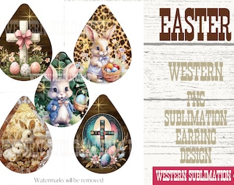 Easter Teardrop Earrings Png Sublimation Design Bundle, Easter Sublimation Png, Easter Day Png, Easter Bunny Png, Easter Cross Png Downloads