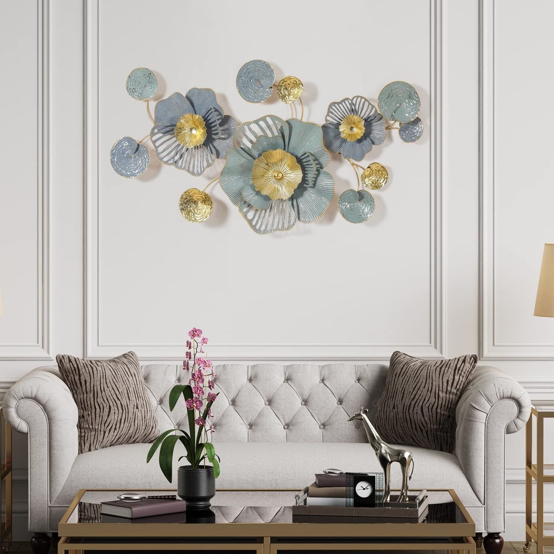 Large Metal Flower Wall Decor Living Room Wall Art Metal - Etsy