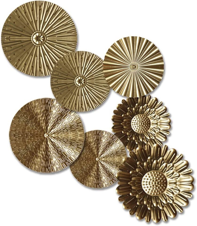 Round Gold Metal Wall Art Metal Wall Decor Living Room Wall Art Modern