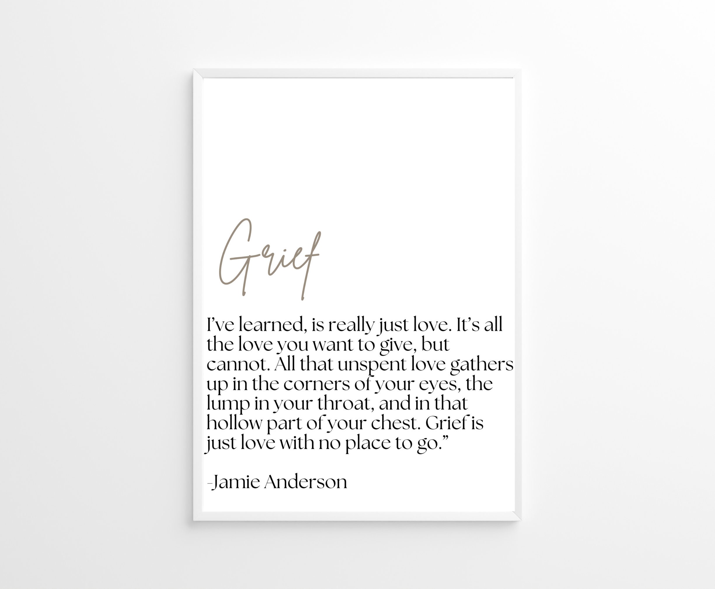 Grief Lettering Printable Word Art Grief Gift| Inspirational Wall Art| Sympathy ...
