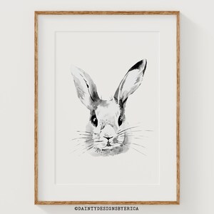 Bunny print, Easter printable wall art, Easter bunny print, Farmhouse Spring decor, Spring prints, Spring printable wall art, Bunny painting