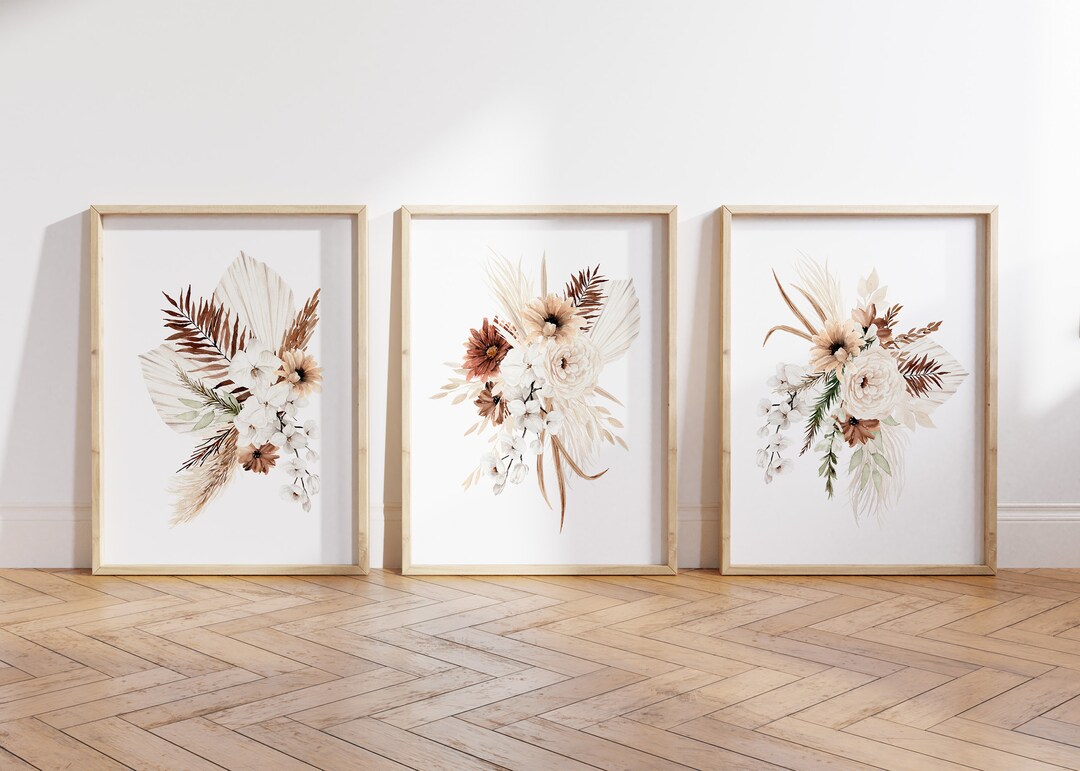 Boho Flowers Prints Printable Wall Art Boho Floral Printable - Etsy